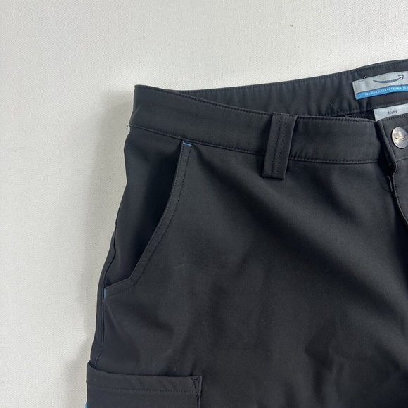 Amazon Shorts Mens Large Black Cargo Shipping Work Lightweight Used - Picture 7 of 7